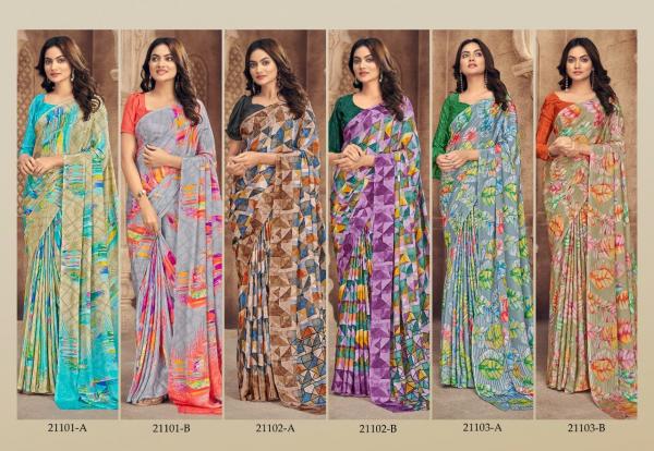 Ruchi Vivanta 21101 Series Fanncy Crepe Silk Saree Collection